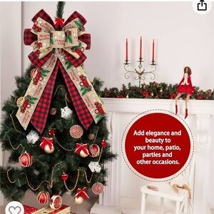 NWT Festive Christmas Lighted Bow with Red Truck Design